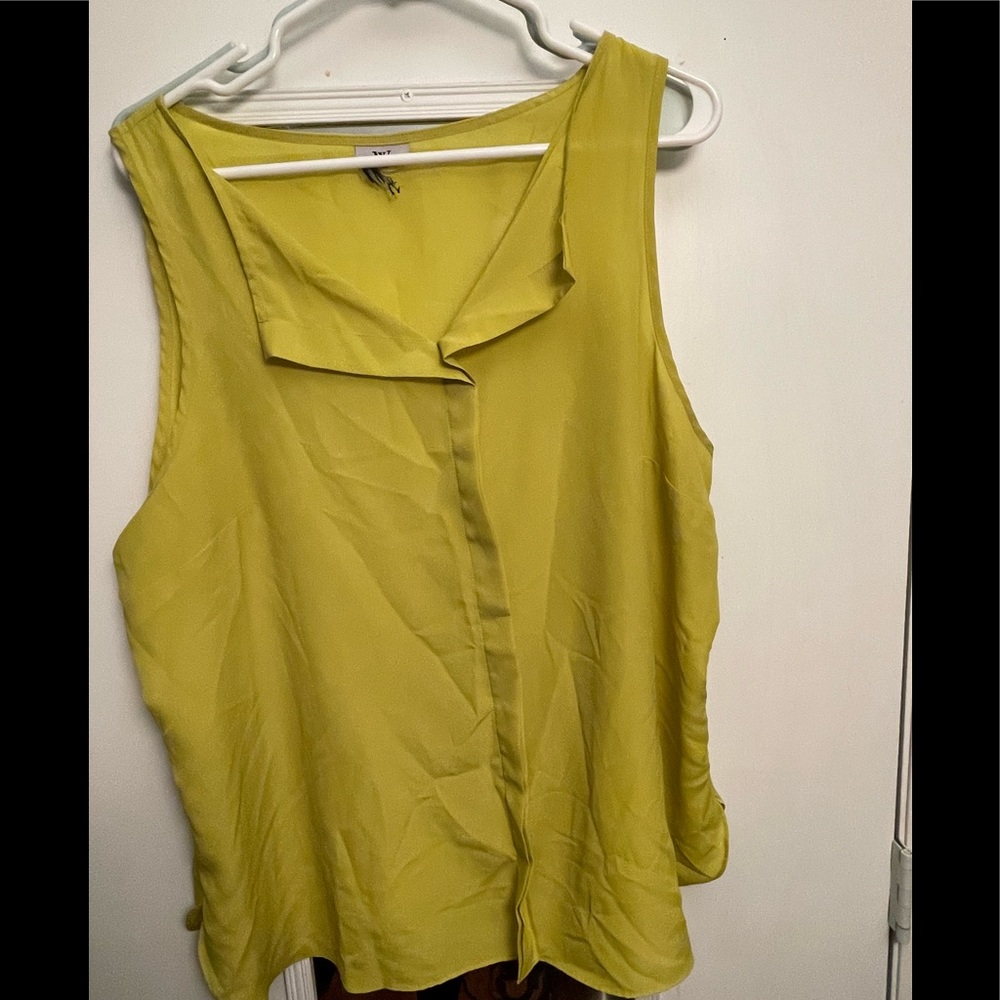 Worthington Sleeveless Shell Blouse in Yellow Size XXL